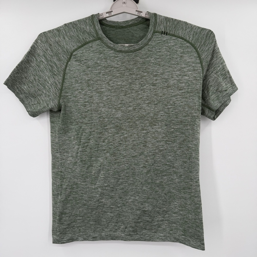 Lululemon Metal Vent Tech Short Sleeve Shirt Heathered Green Mens XL